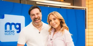 Los conductores de "Mucho Gusto", José Antonio Neme y Karen Doggenweiler.