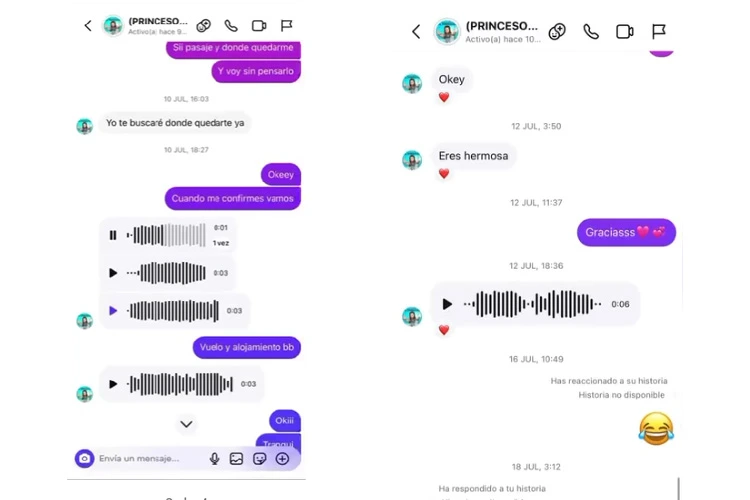 Conversaciones de Princeso con la modelo paraguaya Viviana Figueredo