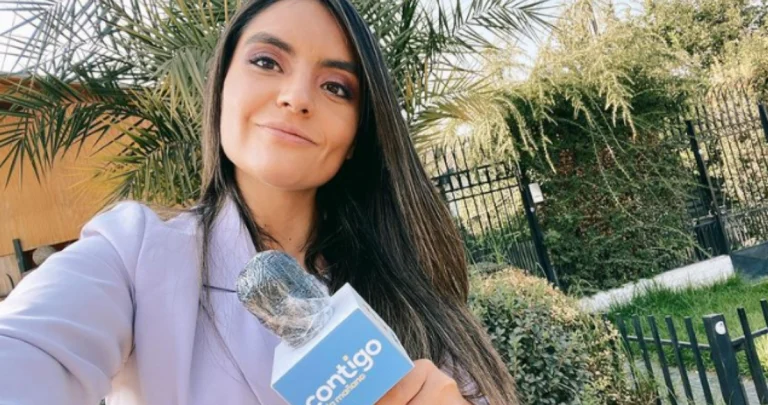 La periodista de Chilevisión Daniela Muñoz en el matinal Contigo en la Mañana