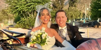Karol Lucero en su boda con Fran Virgilio