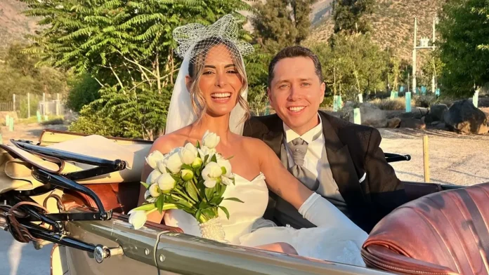 Karol Lucero en su boda con Fran Virgilio