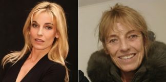 Collage de la actriz Adriana Vacarezza en sus roles icónicos de los años 90 y una foto más reciente obtenida de redes sociales familiares.