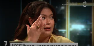 Michelle Carvalho hablando en Chilevisión sobre el arresto de su padre