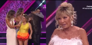 Montaje fotográfico de la comediante María José Quiroz empoderada y la jurado Raquel Argandoña con gesto crítico en "Fiebre de Baile".