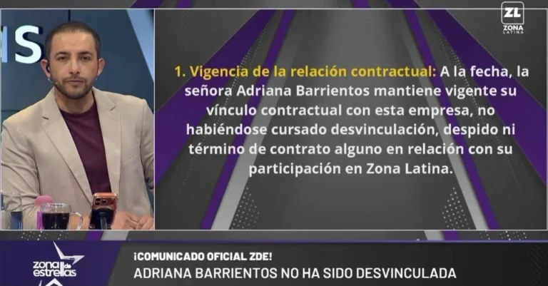 Zona Latina desmiente despido de Adriana Barrientos