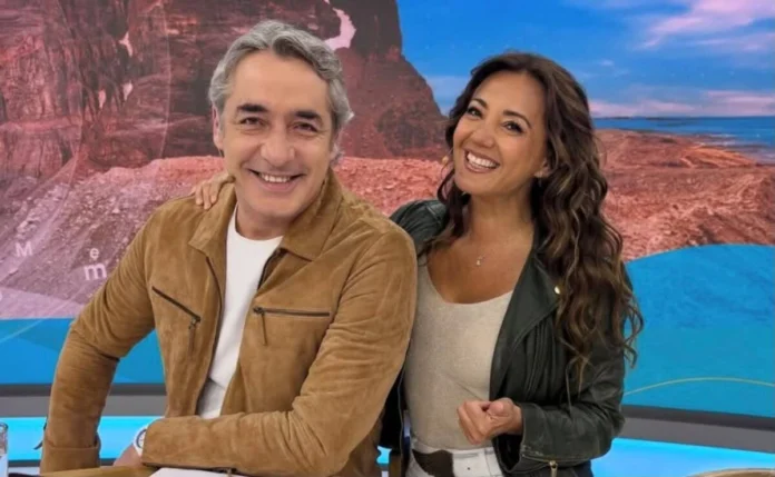 Priscilla Vargas, Michelle Adam y José María del Pino en el set de Tu Día, rating matinal del feriado 12 de octubre