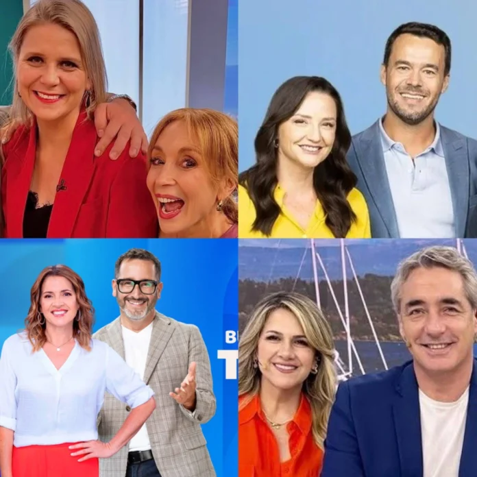 Rating matinal 14 de octubre Andrea Arístegui, Eduardo de la Iglesia, Allison Göhler y Roberto Cox en el set de Contigo en la Mañana, que recuperó el segundo lugar del rating matinal.