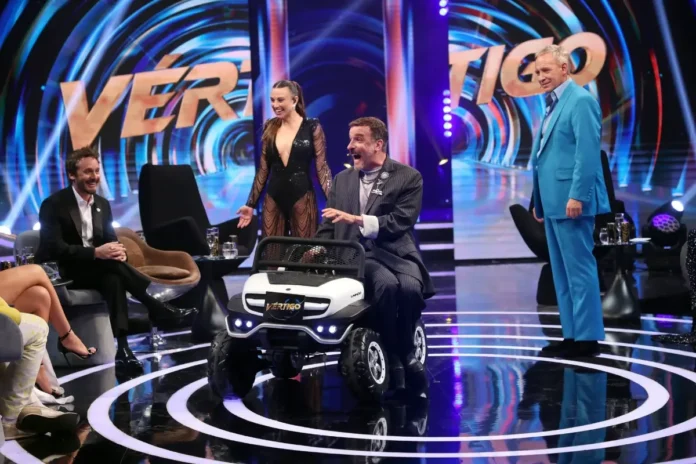 Martín Cárcamo y Tita Ureta en el set de Vértigo, estelar de Canal 13 que lideró su franja en el rating