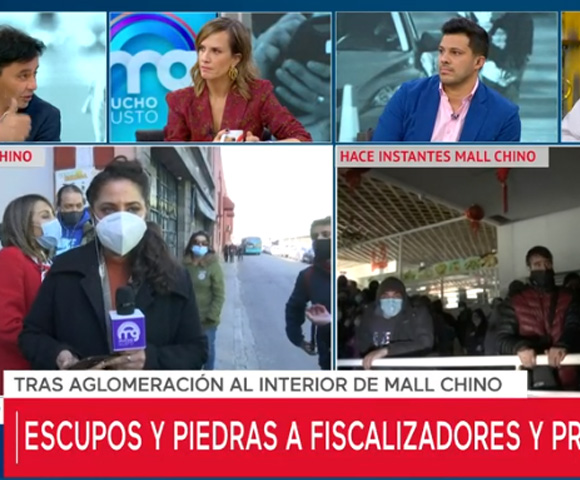 A monedazos fueron sacados de mall chino equipos de prensa y matinales